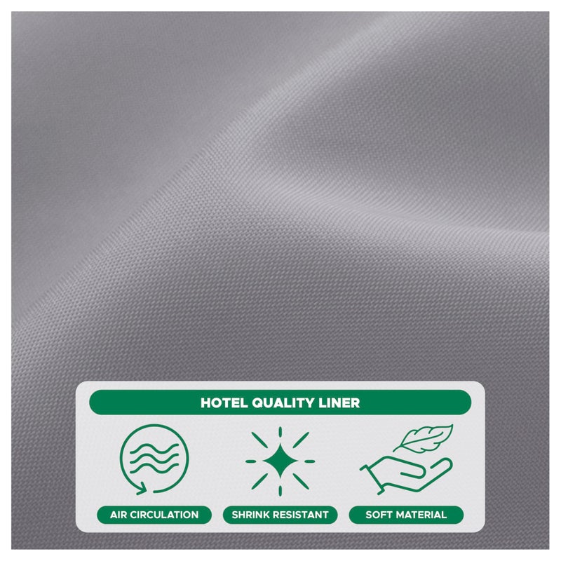 Biscaynebay Fabric Shower Curtain Liner 72 Inches by 72 Inches, Silver Grey Water Resistant Bathroom Curtains Rust Resistant Grommets & Weighted Bottom Hem Machine Washable - Image 5